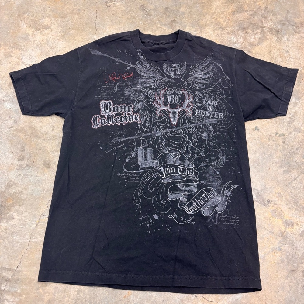 Vintage Michael Waddell Bone Collector Join The Brotherhood Thrashed Tshirt L